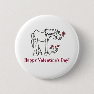 Badge Rond 5 Cm Bouton fait sur commande de message de cheval de
