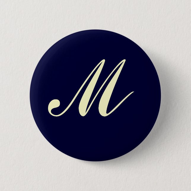 Badge Rond 5 Cm Bouton fait sur commande de monogramme (Devant)