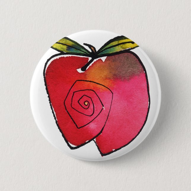 Badge Rond 5 Cm Bouton fantaisie d'Apple (Devant)