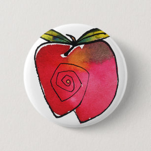 Badge Rond 5 Cm Bouton fantaisie d'Apple