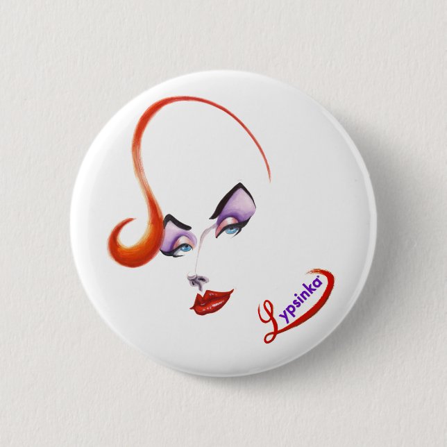 Badge Rond 5 Cm Bouton fascinant de Lypsinka ! (Devant)