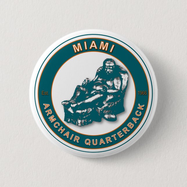 Badge Rond 5 Cm Bouton Fauteuil QB Miami Football (Devant)