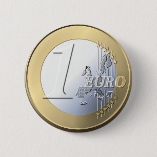 Badge Rond 5 Cm Bouton faux euro