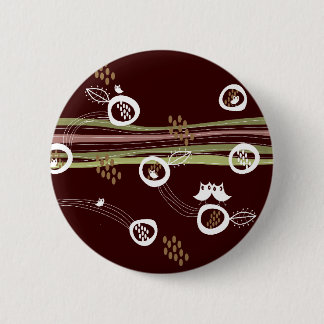 Badge Rond 5 Cm Bouton Faveur Famille Mignonne Chouettes Rétro Whi