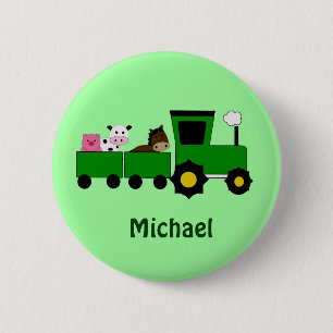 Badge Rond 5 Cm Bouton Faveur pour l'anniversaire du tracteur pour