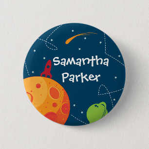 Badge Rond 5 Cm Bouton Favoriser l'anniversaire de l'astronaute sp