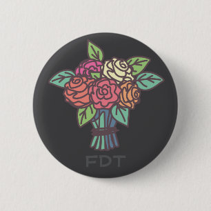 Badge Rond 5 Cm Bouton FDT floral