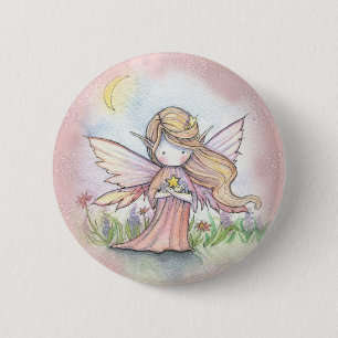 Badge Rond 5 Cm Bouton Fée Petite Étoile