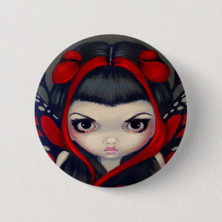 Badge Rond 5 Cm Bouton féerique rouge grincheux