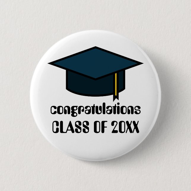 Badge Rond 5 Cm Bouton Félicitations Classe de Graduation 2017 (Devant)