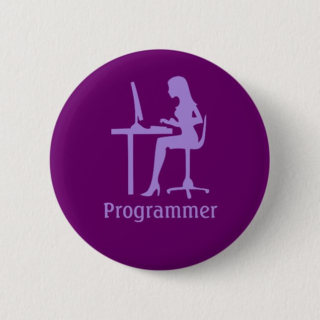 Badge Rond 5 Cm Bouton femelle personnalisable de programmeur de (Devant)