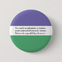 Bouton féministe avec citation d'Audrey Ludwig