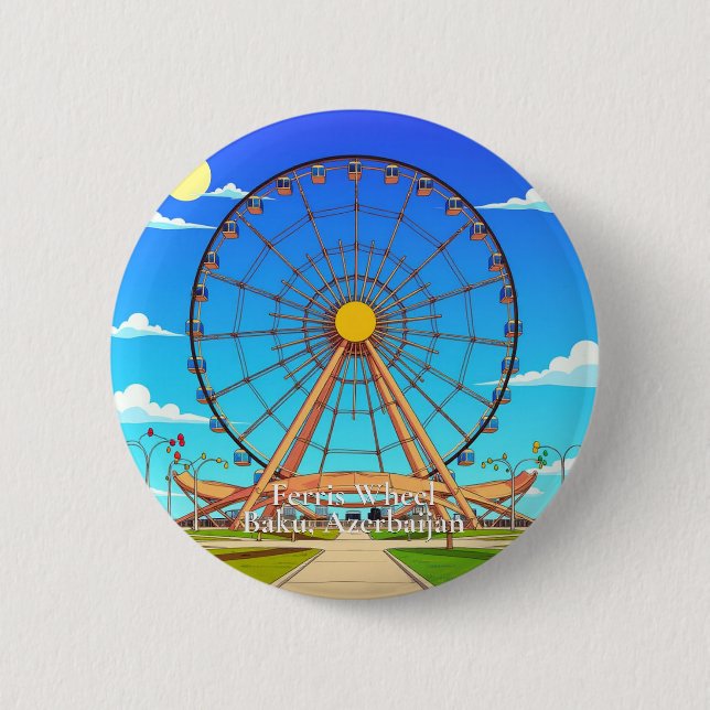 Badge Rond 5 Cm Bouton Ferris Wheel (Devant)