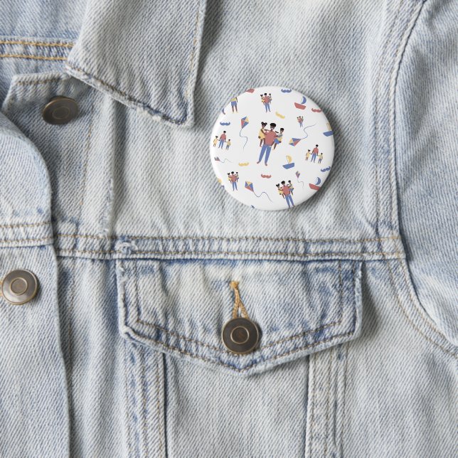 Badge Rond 5 Cm Bouton fête des pères (En situation)