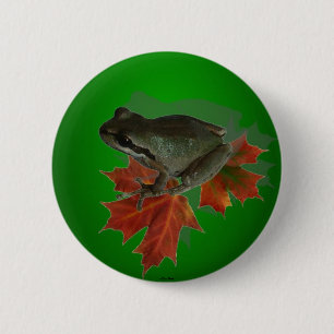 Badge Rond 5 Cm Bouton Feuille assis