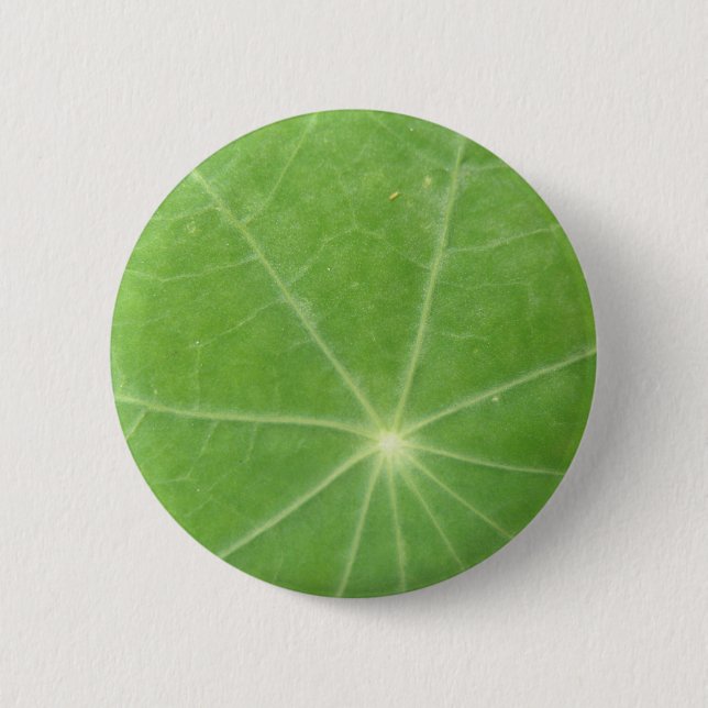 Badge Rond 5 Cm Bouton Feuille de Nasturtium (Devant)