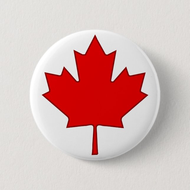 Badge Rond 5 Cm Bouton Feuille d'érable du Canada (Devant)
