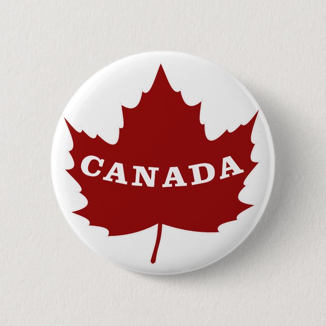 Badge Rond 5 Cm Bouton Feuille d'érable du Canada (Devant)