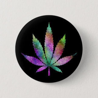 Badge Rond 5 Cm Bouton Feuille Galaxy