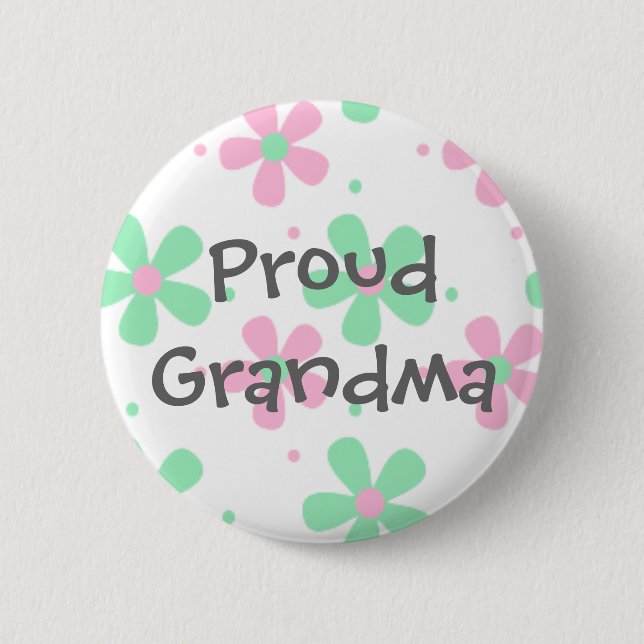 Badge Rond 5 Cm Bouton fier de grand-maman (Devant)