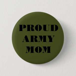Badge Rond 5 Cm Bouton Fière maman armée