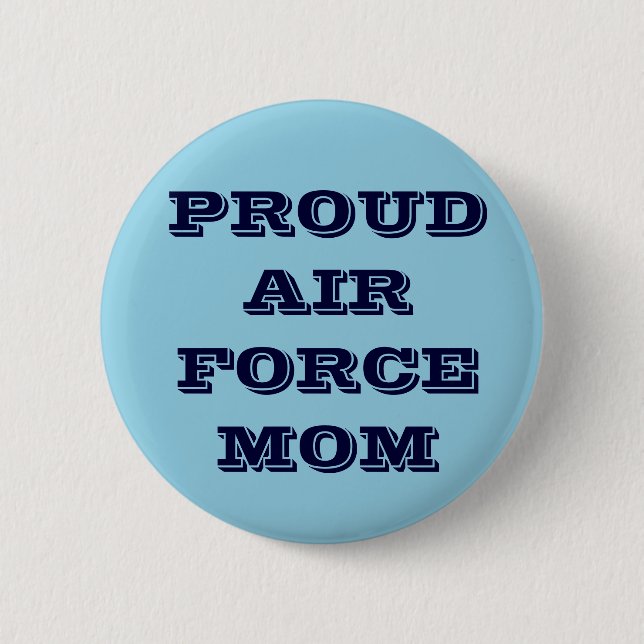 Badge Rond 5 Cm Bouton Fière maman de la Force aérienne (Devant)