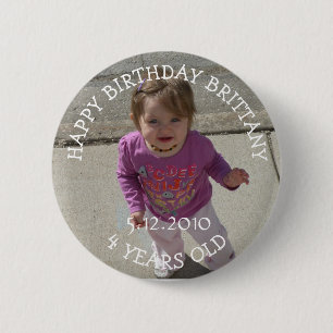 Badge Rond 5 Cm Bouton Fille d'anniversaire personnalisé