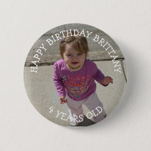 Badge Rond 5 Cm Bouton Fille d'anniversaire personnalisé