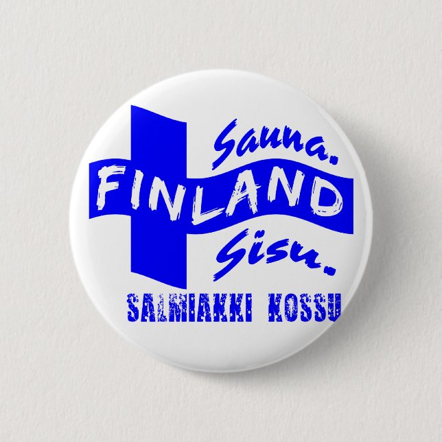 Badge Rond 5 Cm Bouton Finlande (Devant)