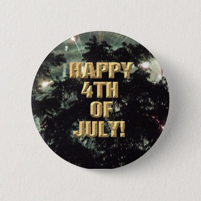 Badge Rond 5 Cm Bouton Fireworks 13 4 juillet (Devant)