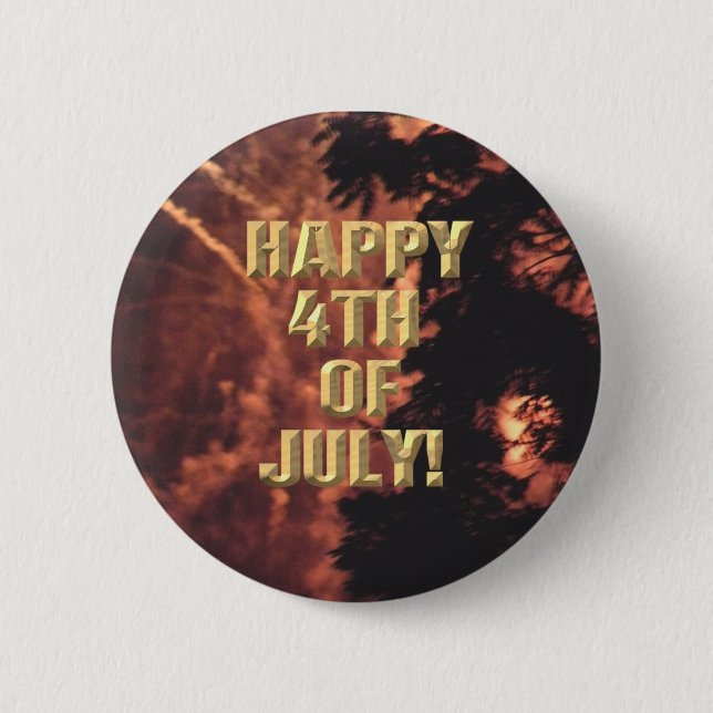 Badge Rond 5 Cm Bouton Fireworks 20 4 juillet (Devant)