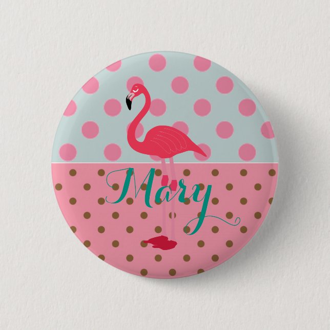 Badge Rond 5 Cm Bouton Flamant rose Party pour la fête (Devant)
