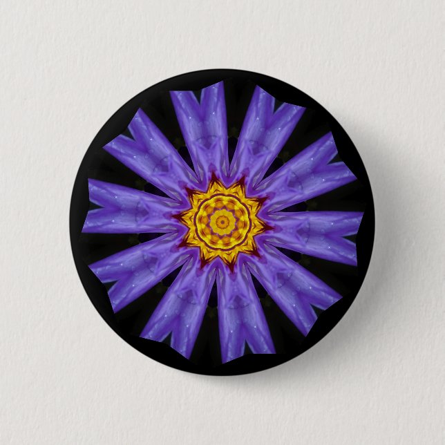 Badge Rond 5 Cm Bouton Fleur (Devant)