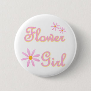 Badge Rond 5 Cm Bouton Fleur