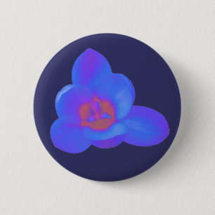 Badge Rond 5 Cm Bouton Fleur Crocus chaud et froid