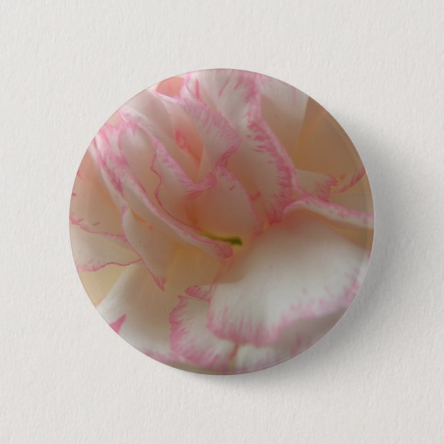 Badge Rond 5 Cm Bouton Fleur d'oeillet rose et blanc (Devant)