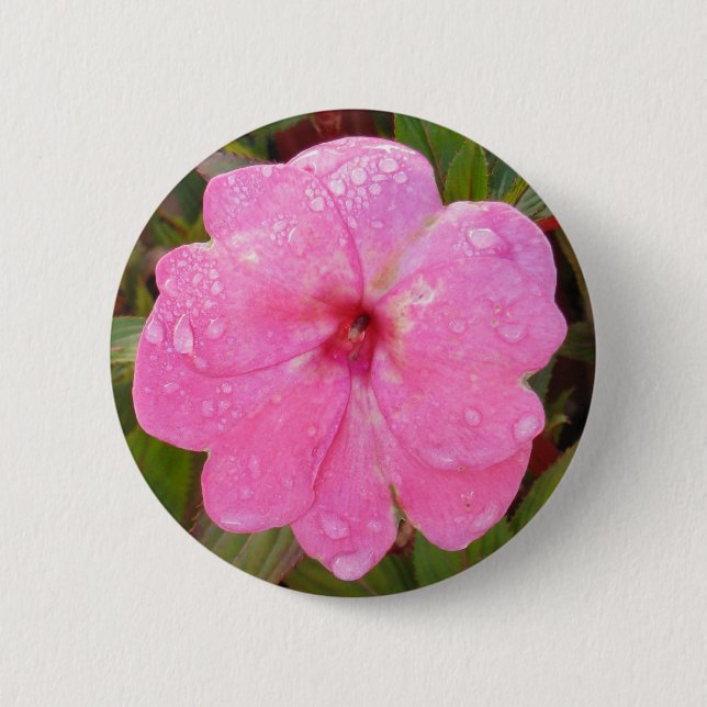 Badge Rond 5 Cm Bouton Fleur humide (Devant)