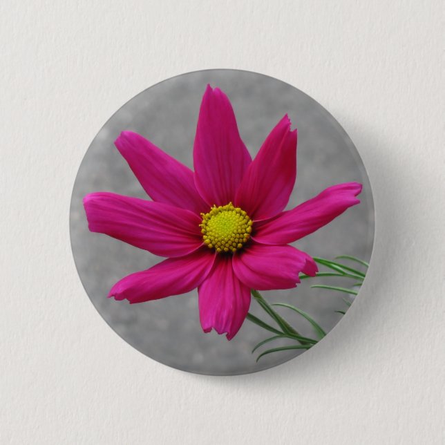 Badge Rond 5 Cm Bouton Fleur rose (Devant)