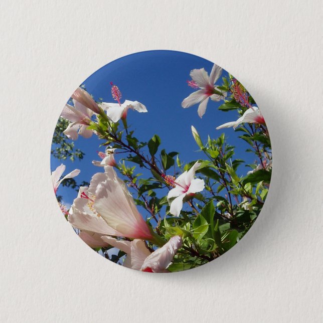 Badge Rond 5 Cm Bouton Fleurs d'Hibiscus (Devant)