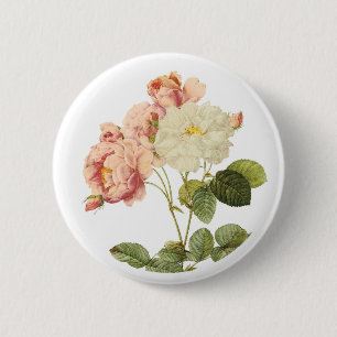 Badge Rond 5 Cm Bouton Fleurs vintages 2