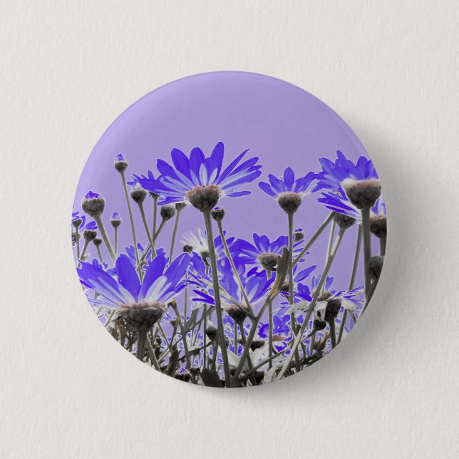 Badge Rond 5 Cm Bouton Fleurs violettes (Devant)