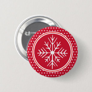 Badge Rond 5 Cm Bouton Flocon de neige