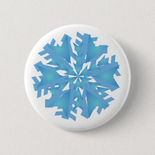 Badge Rond 5 Cm Bouton Flocon de neige de Noël