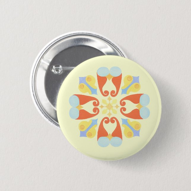 Badge Rond 5 Cm Bouton floral (Devant & derrière)