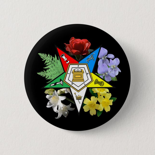Badge Rond 5 Cm Bouton floral d'emblème d'OES (Devant)