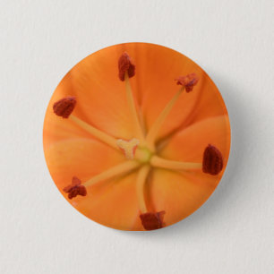 Badge Rond 5 Cm Bouton Floral Lily orange