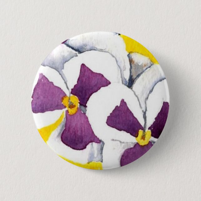 Badge Rond 5 Cm Bouton floral "Pansy #4" (Devant)