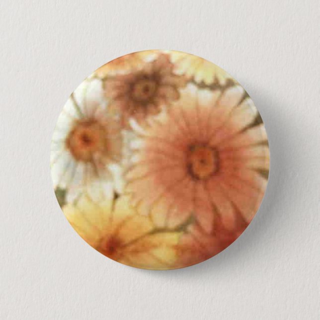 Badge Rond 5 Cm Bouton floral "Soft Daisies" (Devant)