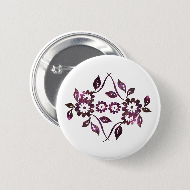 Badge Rond 5 Cm Bouton Flower (Devant & derrière)