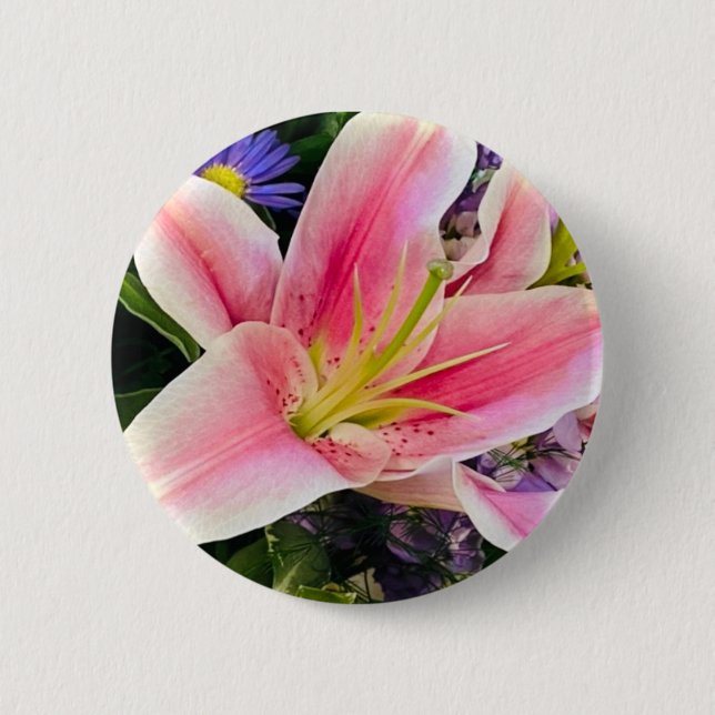 Badge Rond 5 Cm Bouton Flower (Devant)